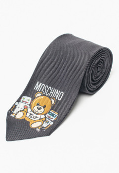 Cravată de mătase cu logo contrastant