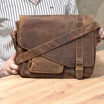 Geantă messenger din piele naturală Greenwood Dexter