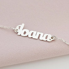 Brățară personalizată cu nume și lănțișor, argint 925