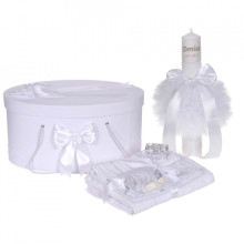 Trusou de botez complet, cu lumânare personalizată
