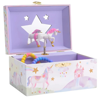 Cutie muzicală cu unicorn rotativ