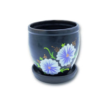 Ghiveci decorativ din ceramică neagră de Marginea